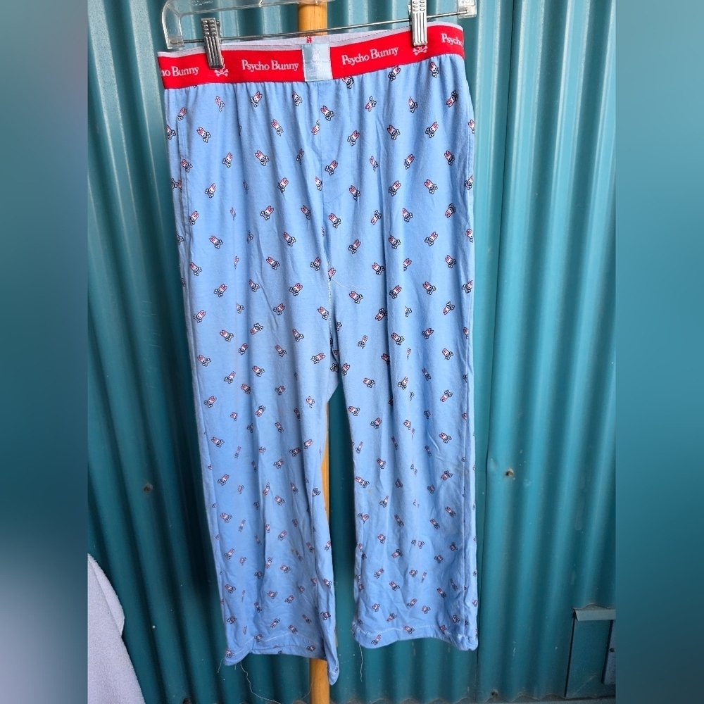 Psycho Bunny Blue Pajama Bottoms Soft Cotton Blend Small